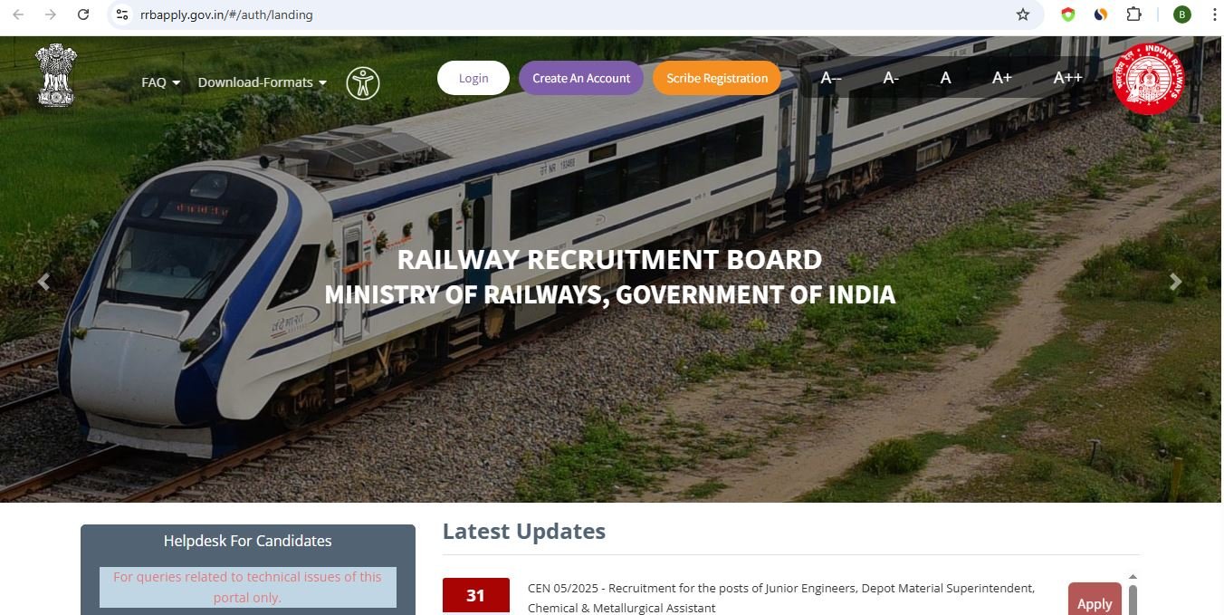 RRB NTPS Application 2025